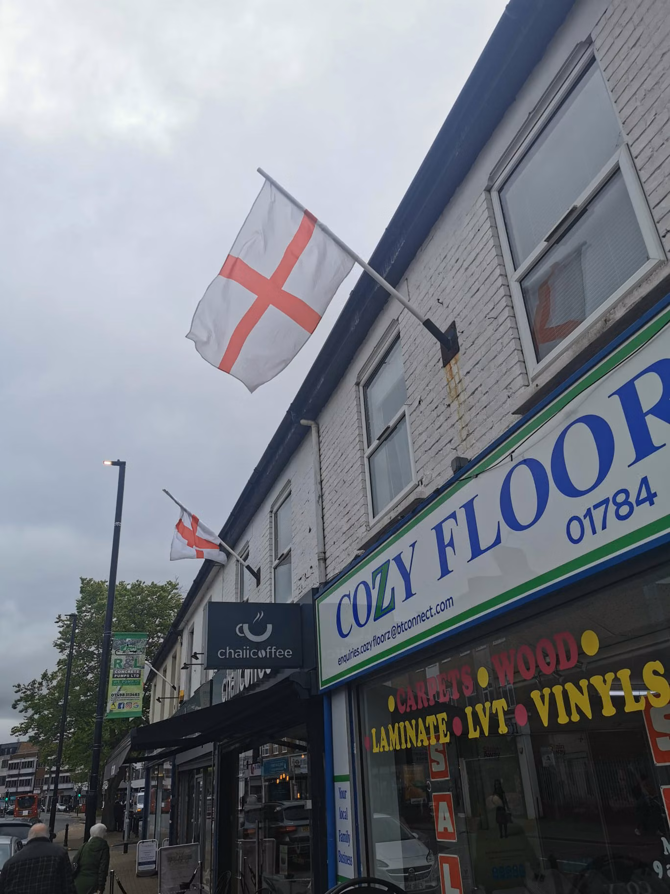 England flag on the high street